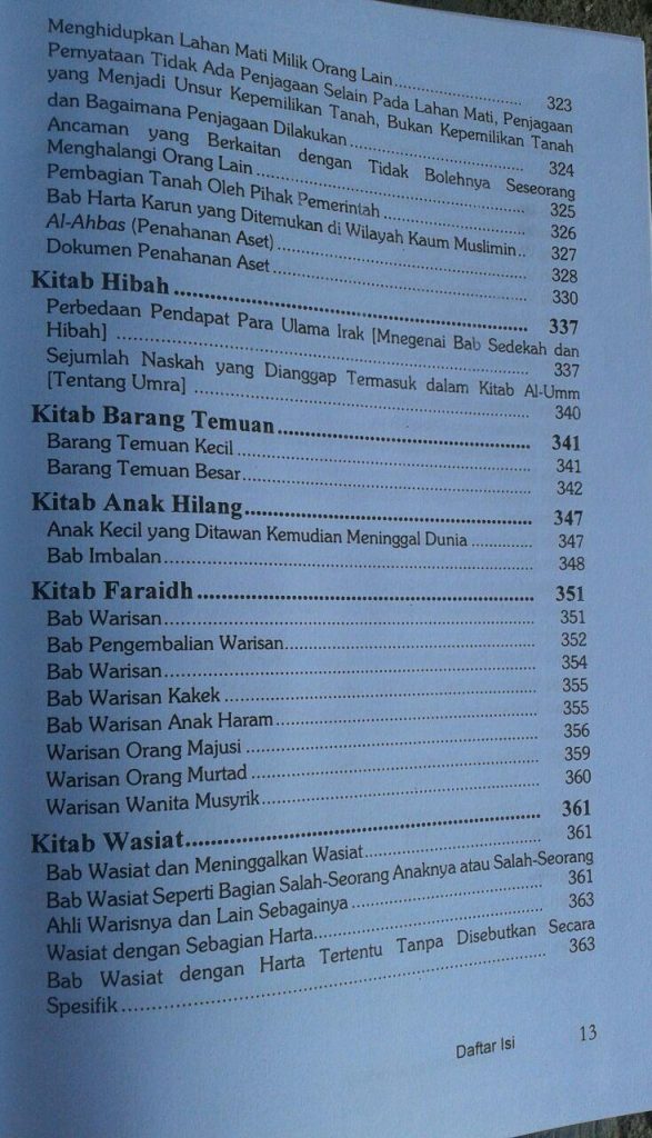Ringkasan Al-Umm 1 Set 2 Jilid isi