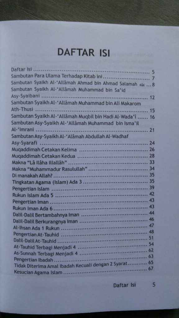 Buku Ringkasan Kitab Tauhid Rekomendasi 7 Ulama Salaf isi 
