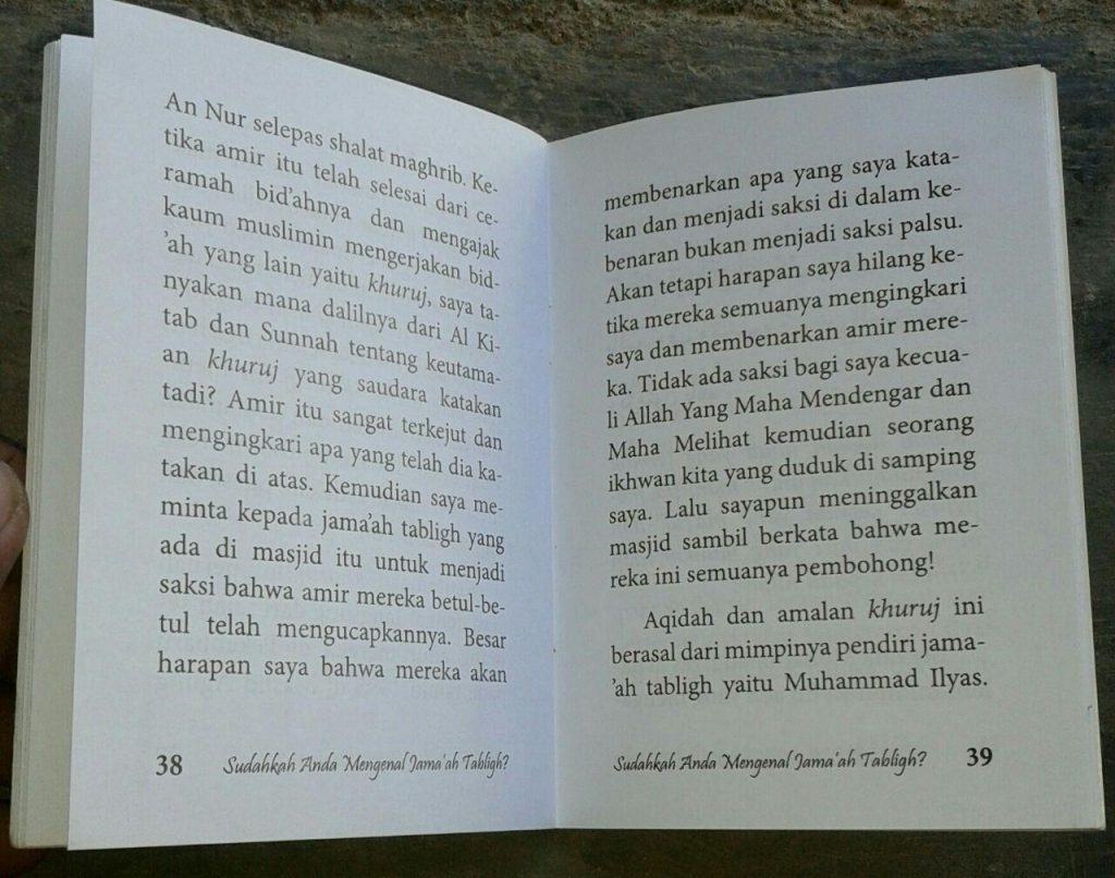 Buku Saku Sudahkah Anda Mengenal Jamaah Tabligh isi
