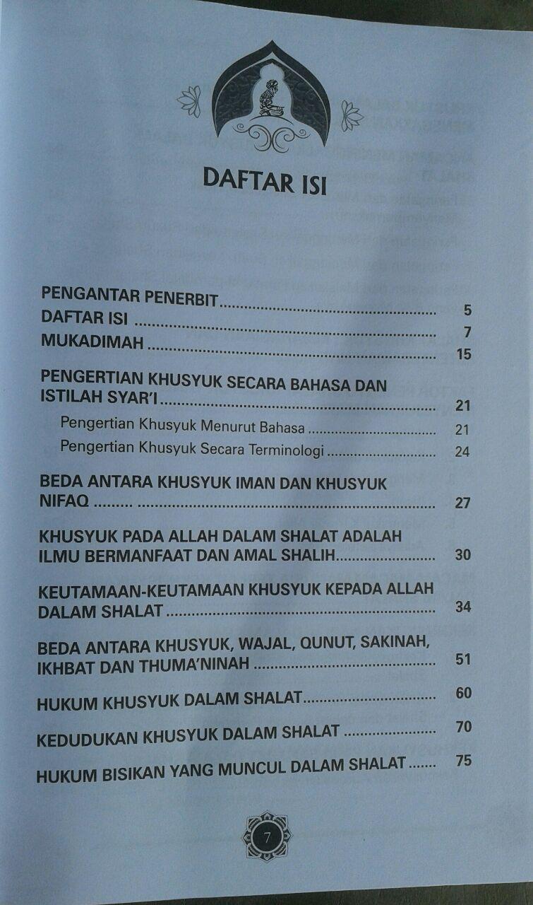 Buku Panduan Lengkap Shalat Khusyuk Menurut Qur'an & Sunnah isi