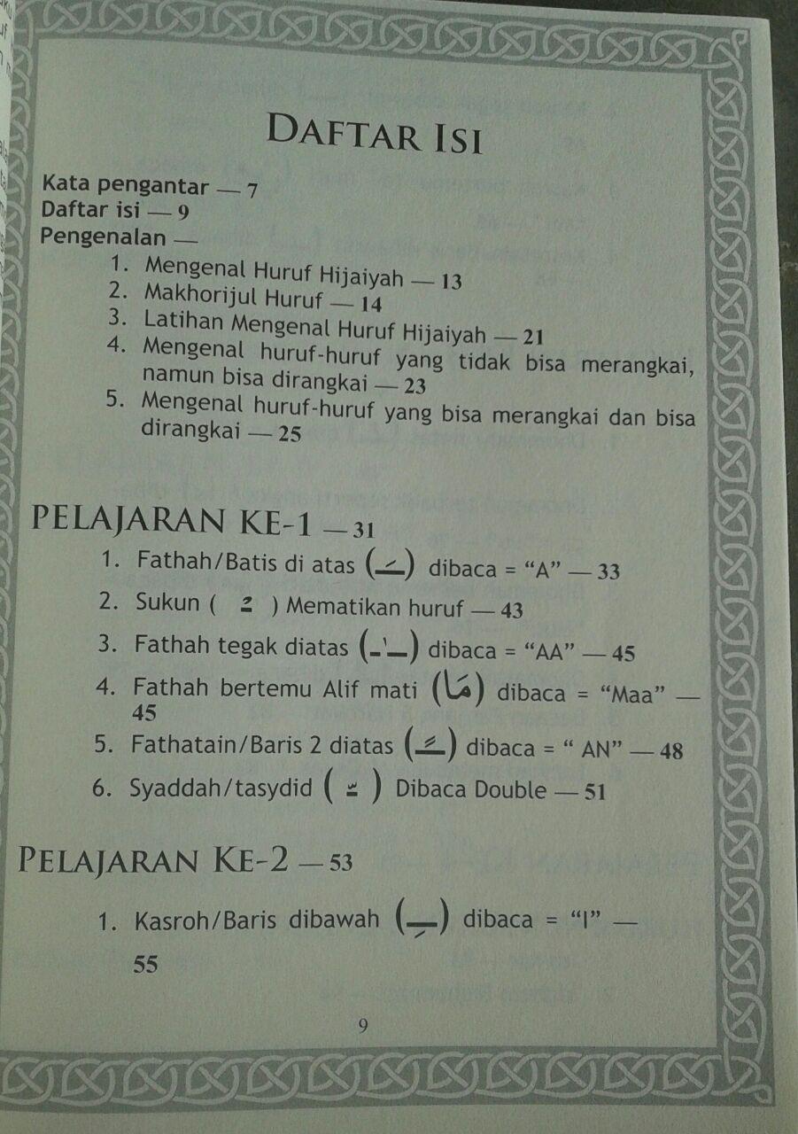 Buku Metode Mudah Membaca Al-Qur'an Iqro isi