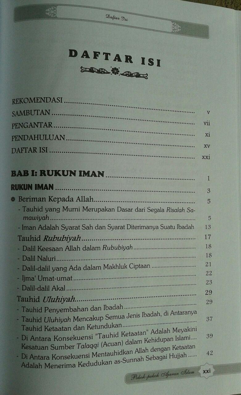 Buku Pokok Pokok Ajaran Islam Yang Wajib Diketahui Muslim isi