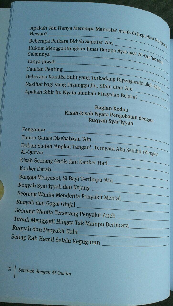 Buku Sembuh Dengan Al-Quran isi