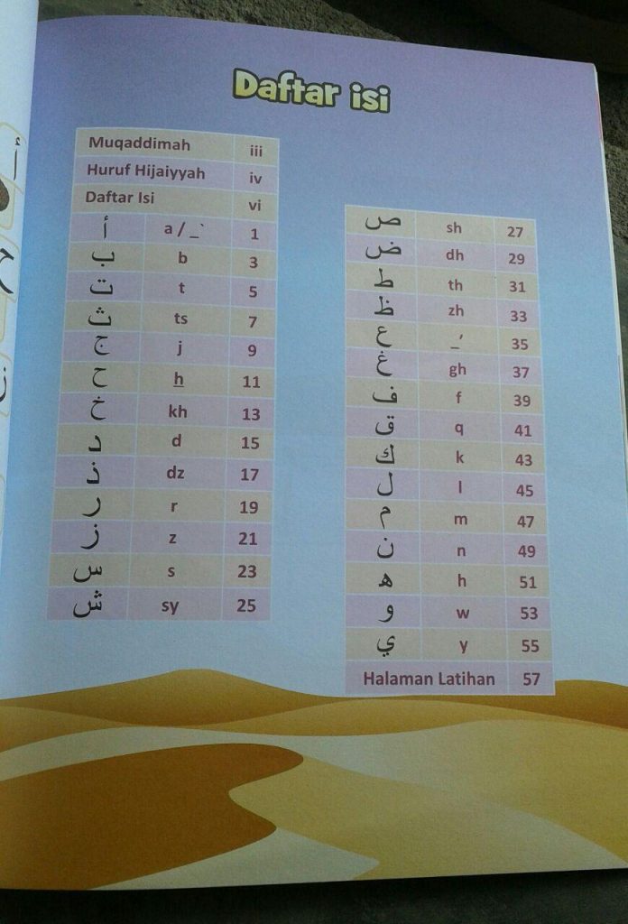 Buku Mengenal & Menulis Huruf Hijaiyyah Kosa Kata 3 Bahasa isi