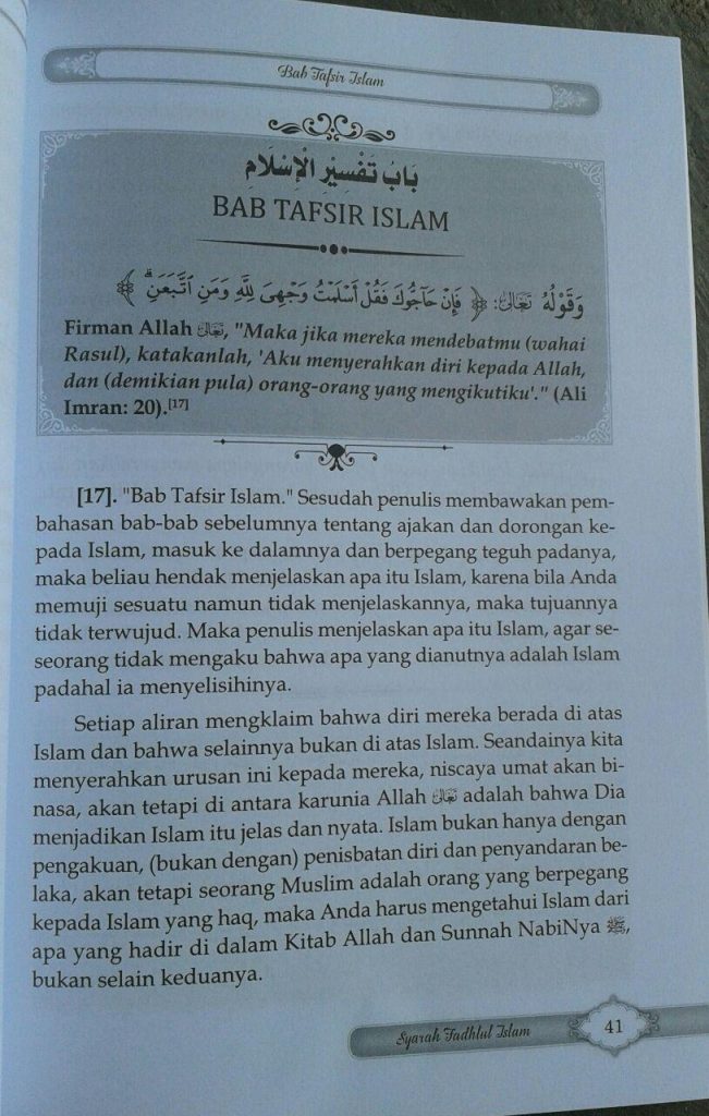 Buku Syarah Fadhlul Islam Kesempurnaan & Keagungan Islam isi 2