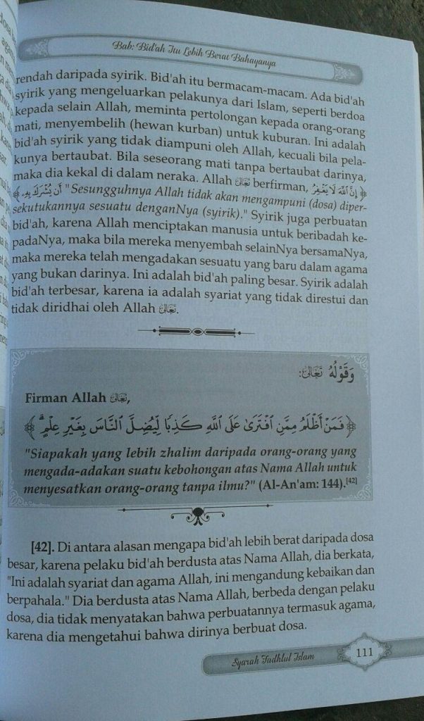 Buku Syarah Fadhlul Islam Kesempurnaan & Keagungan Islam isi 4