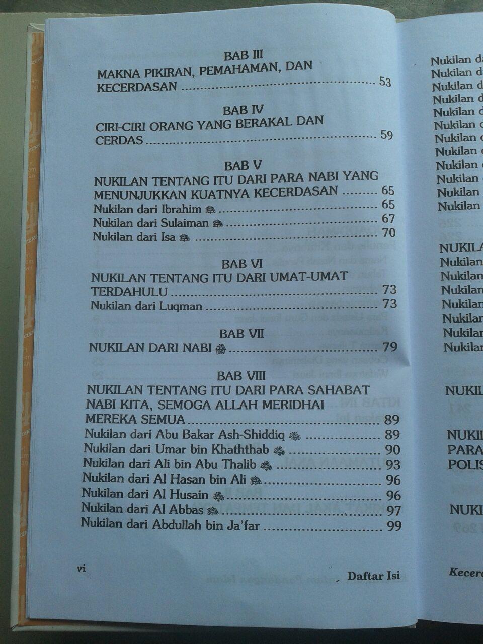 Buku Kecerdasan Dalam Pandangan Islam isi