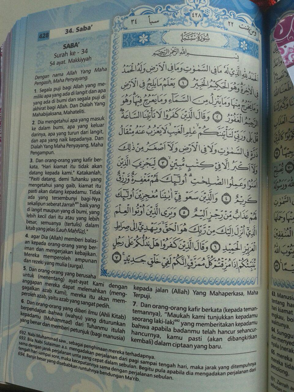 Al-Qur'an Mushaf Terjemah Yasmina Sampul Kancing Magnet Ukuran B6 isi 2