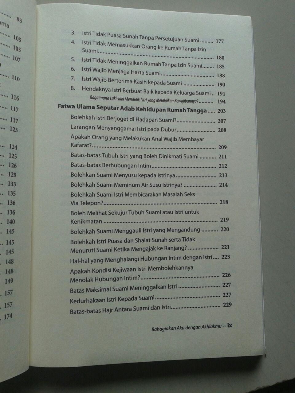 Buku Bahagiakan Aku Dengan Akhlakmu Adab Seputar Kehidupan Suami Istri isi