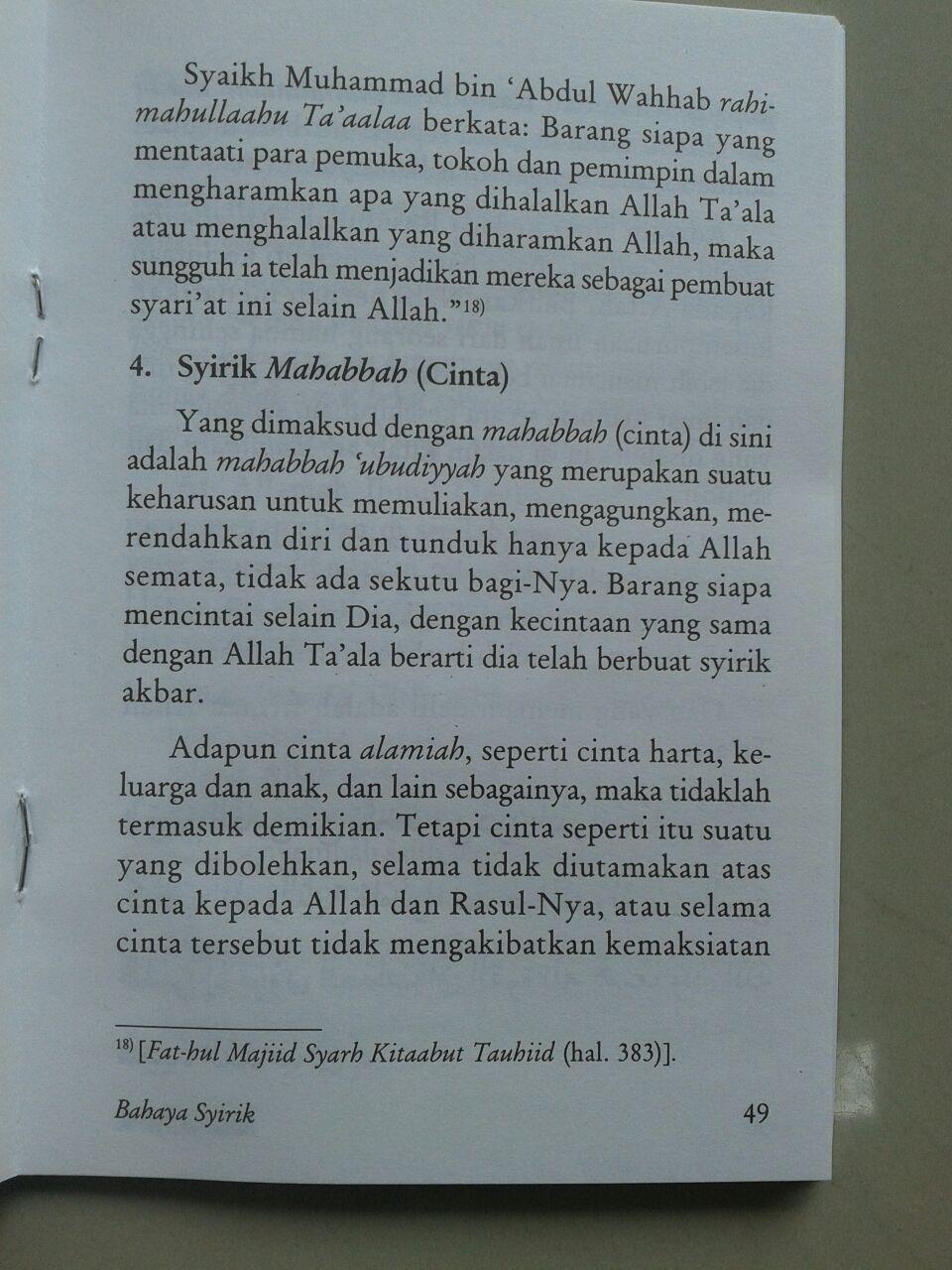 Buku Saku Bahaya Syirik Kezhaliman Terbesar isi 3