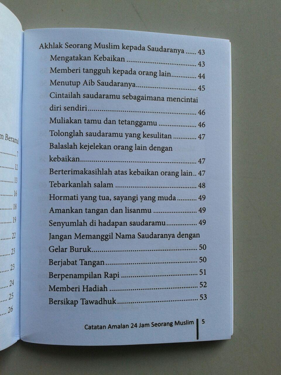 Buku Saku Catatan Amalan 24 Jam Seorang Muslim isi