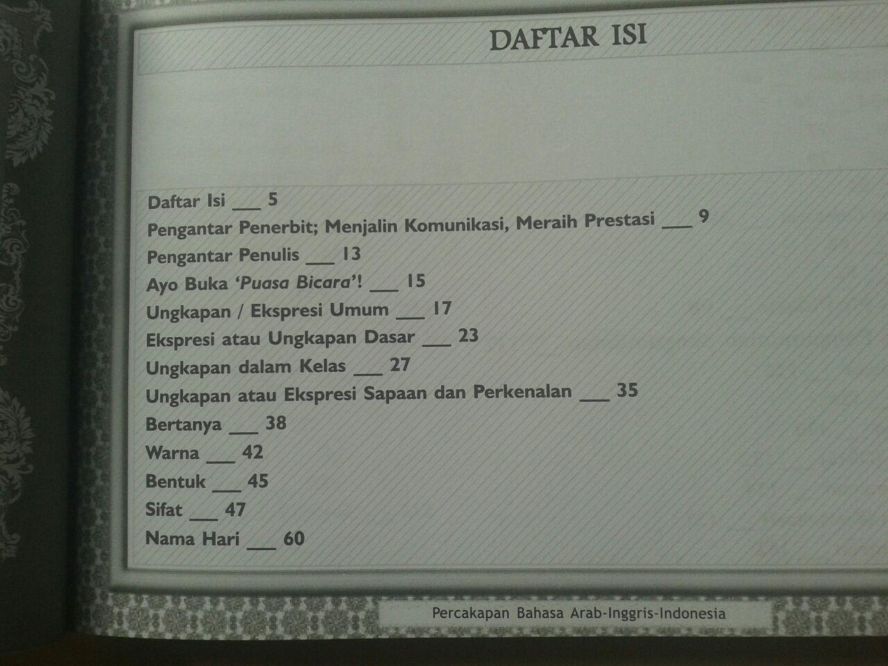 Buku Kamus Percakapan Bahasa Arab-Indonesia-Inggris isi 3