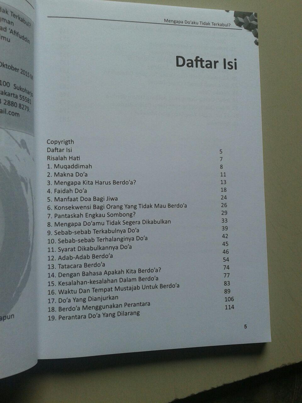 Buku Mengapa Do'aku Tidak Terkabul? isi