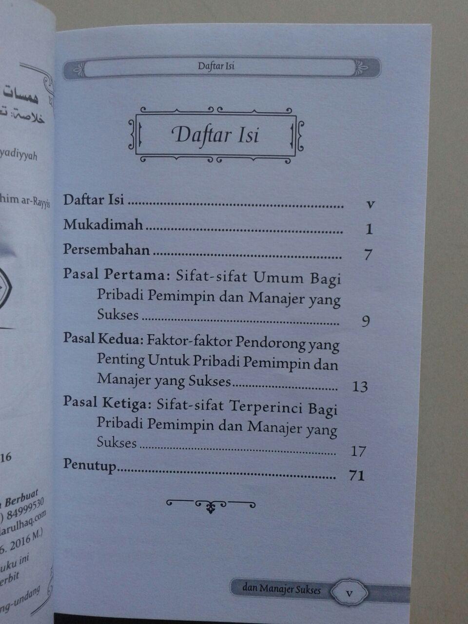 Buku Saku Menjadi Pemimpin & Manajer Sukses isi
