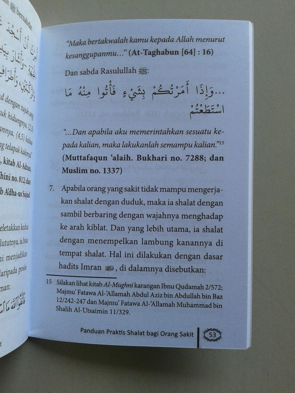 Buku Saku Panduan Praktis Shalat Bagi Orang Sakit Menurut Sunnah isi 2