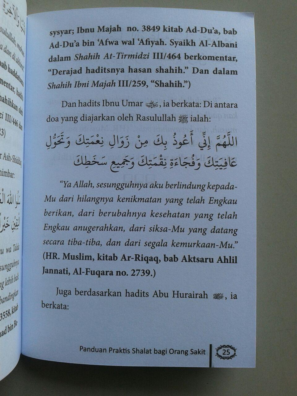 Buku Saku Panduan Praktis Shalat Bagi Orang Sakit Menurut Sunnah isi