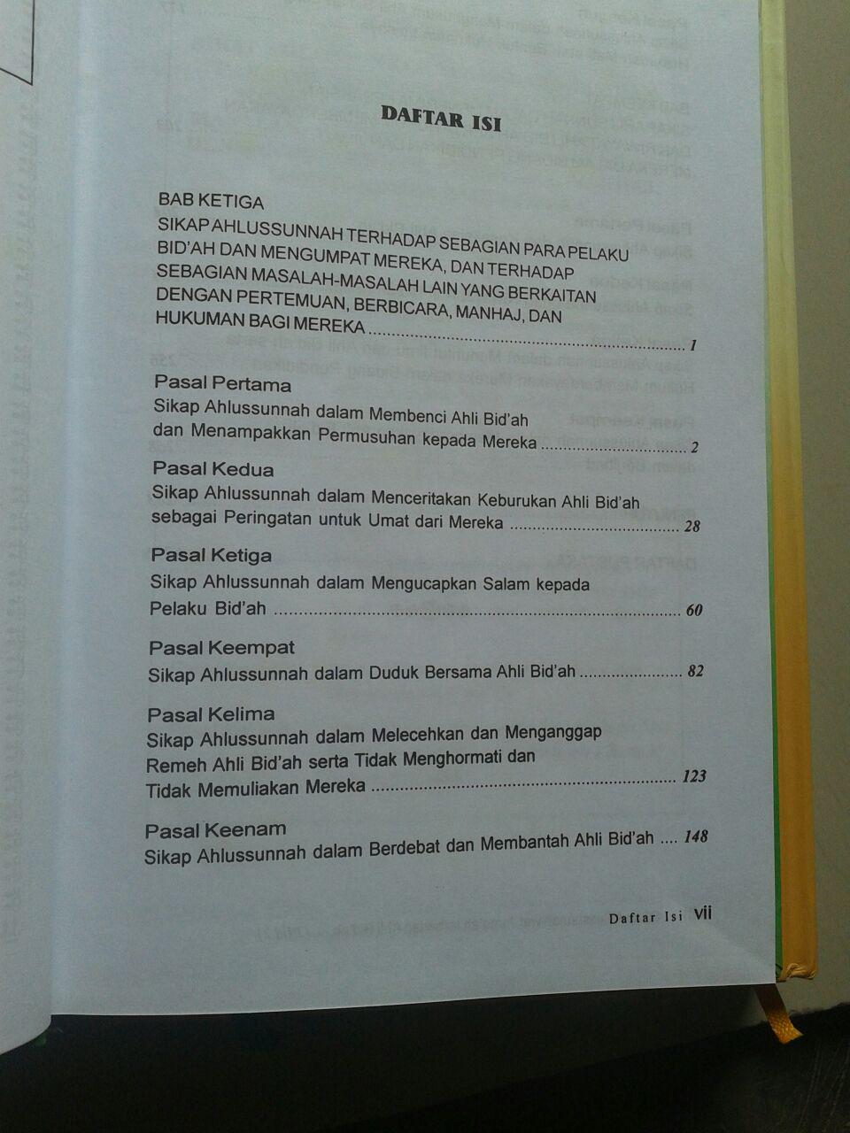 Buku Sikap Ahlussunnah wal Jama’ah Terhadap Ahli Bid’ah set 2 jilid isi