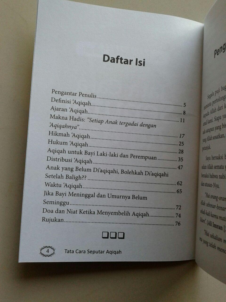 Buku Saku Seputar Aqiqah Berdasarkan Al-Quran & As-Sunnah Ash-Shahihah isi 2