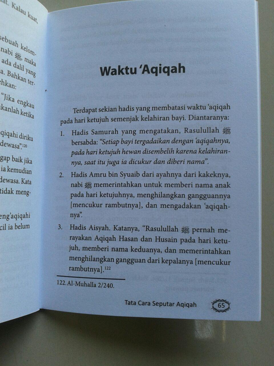 Buku Saku Seputar Aqiqah Berdasarkan Al-Quran & As-Sunnah Ash-Shahihah isi