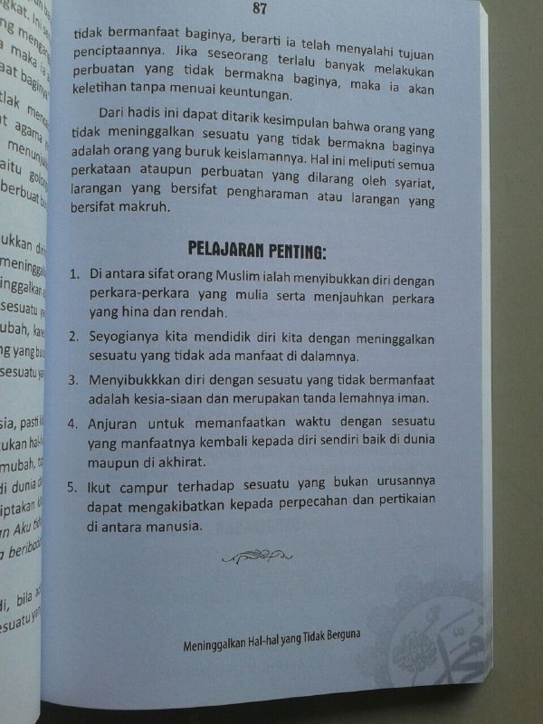 Buku 40 Pesan Nabi Untuk Setiap Muslim isi