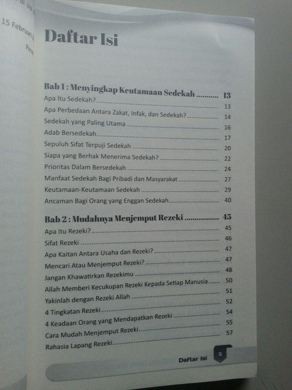 Buku Dikejar Rezeki Dari Sedekah isi