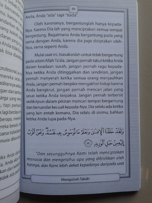 Buku Mengubah Takdir Manusia Terbaik Yang memiliki Karakter Berubah isi 2