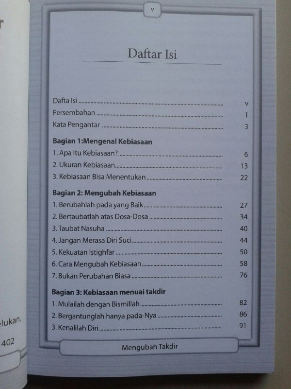 Buku Mengubah Takdir Manusia Terbaik Yang memiliki Karakter Berubah isi