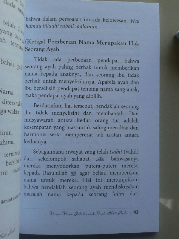 Buku Nama Nama Indah Untuk Buah Hati Anda isi
