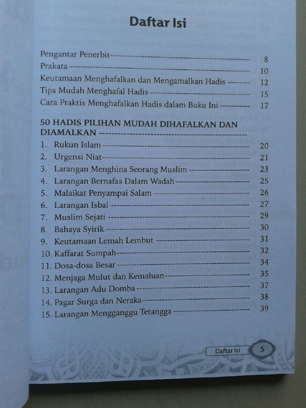 Buku 50 Hadis Pilihan Mudah Dihafalkan & Diamalkan isi 2