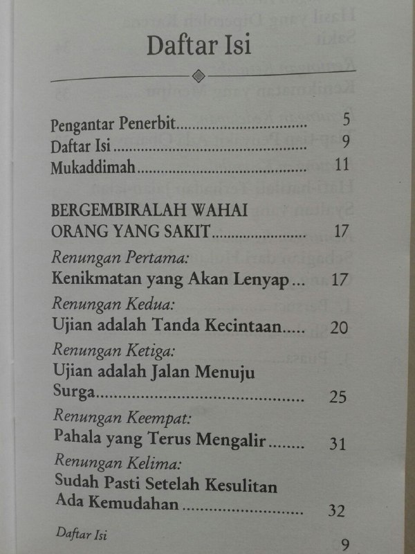 Buku Saku Bergembiralah Wahai Orang Yang Sakit Renungan Menggembirakan isi 2