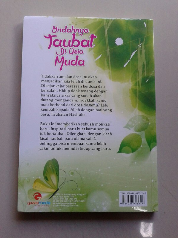 Buku Indahnya Taubat Di Usia Muda Jaminan Ketenangan Hati Dan Jiwa cover 2