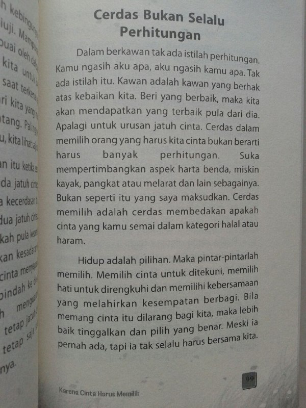 Buku Karena Cinta Harus Memilih Dialog Hati Saat Menolak Pacaran isi