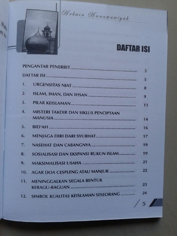 Buku Saku Matan Arbain Annawawiyah isi 2