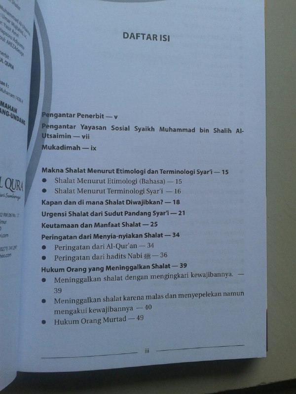 Buku Sifat Shalat Nabi Shallallahu Alaihi Wa Sallam isi 2