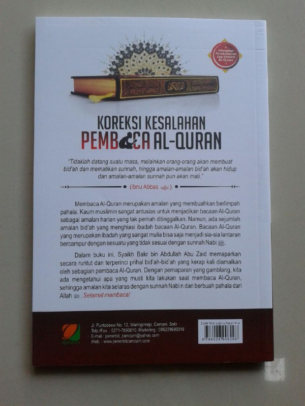Buku Koreksi Kesalahan Pembaca Al-Qur'an Mengupas Beberapa Kekeliruan cover 2