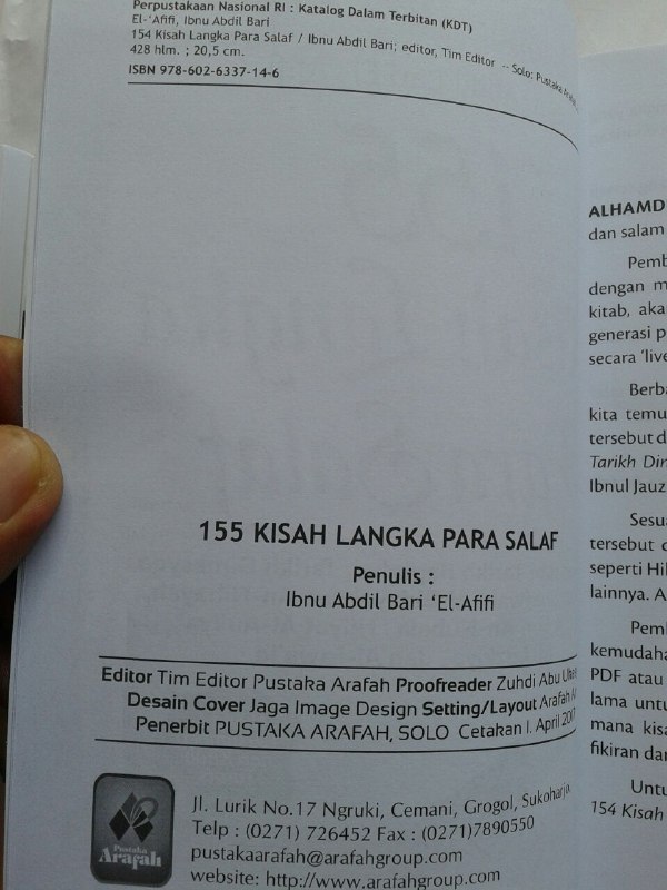 Buku 155 Kisah Langka Para Salaf Dari Kitab Turats isi 3