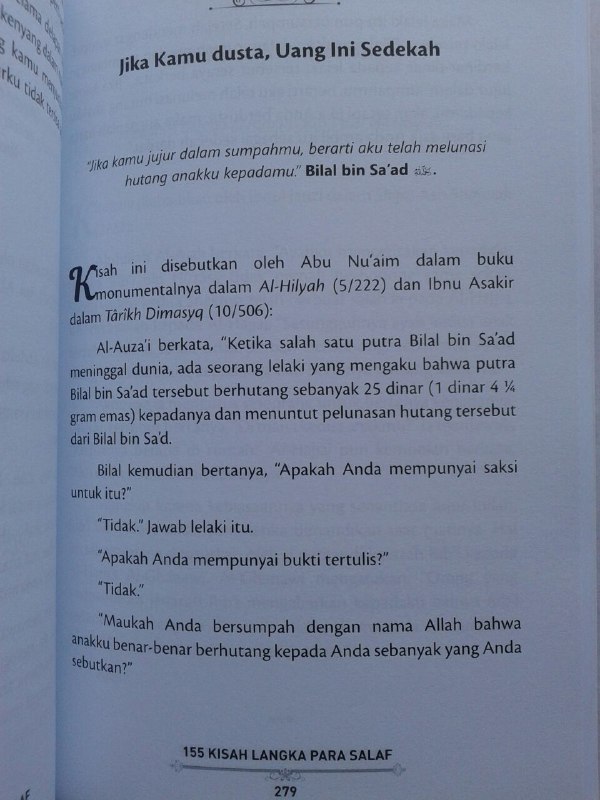 Buku 155 Kisah Langka Para Salaf Dari Kitab Turats isi