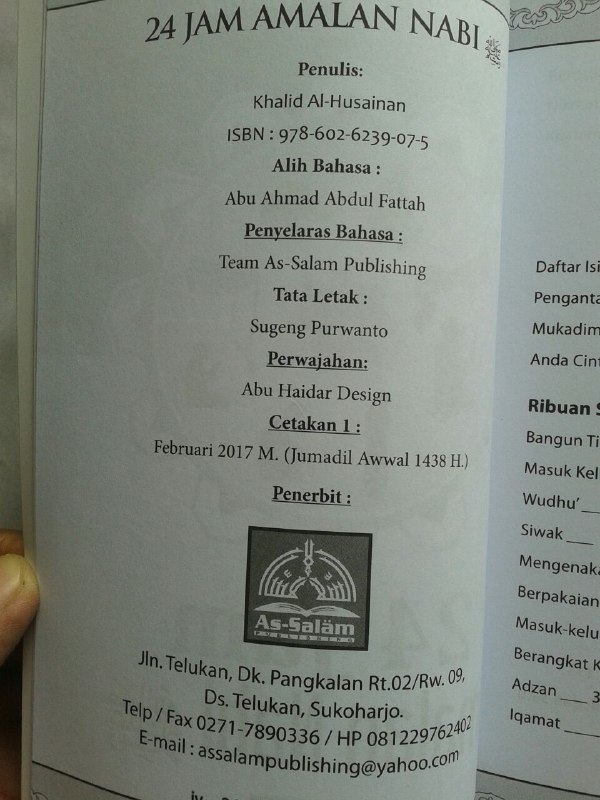 Buku 24 Jam Amalan Nabi isi 3
