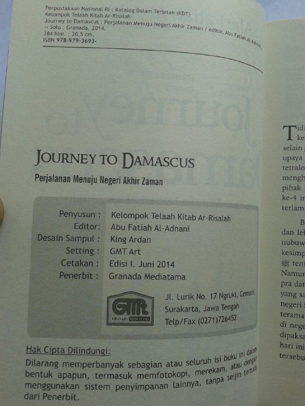 Buku Journey To Damascus Perjalanan Menuju Negeri Akhir Zaman isi 3