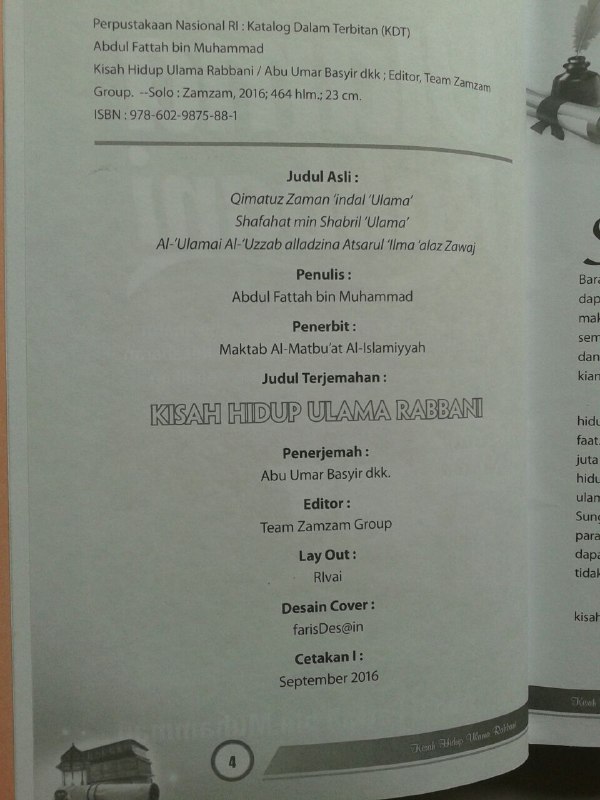 Buku Kisah Hidup Ulama Rabbani isi 2