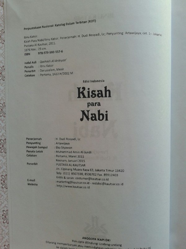 Buku Kisah Para Nabi isi 4