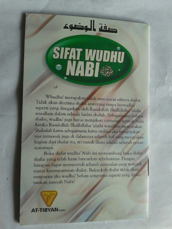 Buku Saku Sifat Wudhu Nabi cover