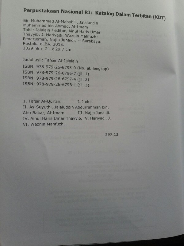 Buku Tafsir Jalalain Set 3 Jilid isi 4