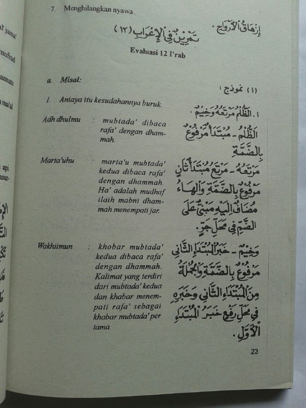 Buku Terjemah Nahwu Wadhih Tata Bahasa Arab Ibtidaiyah Set 3 Jilid isi 2