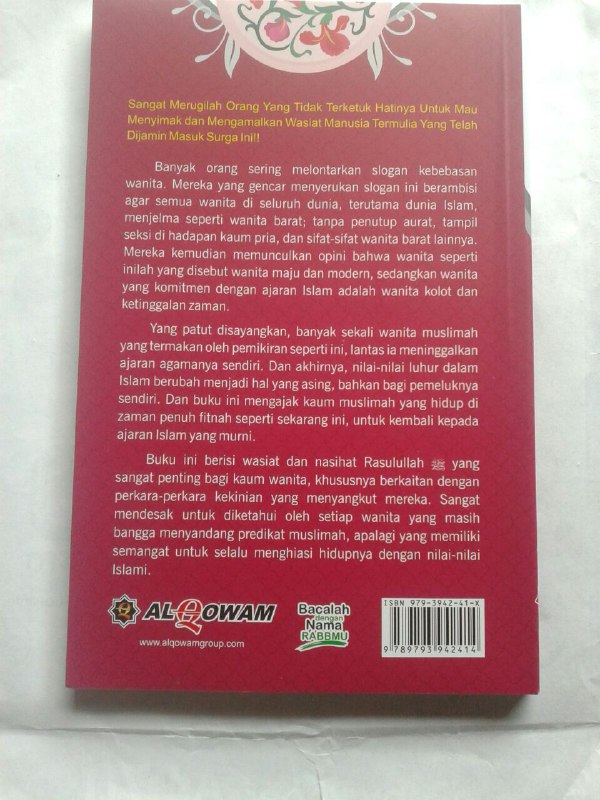 Buku Wasiat Rasul Kepada Kaum Wanita Cover 2