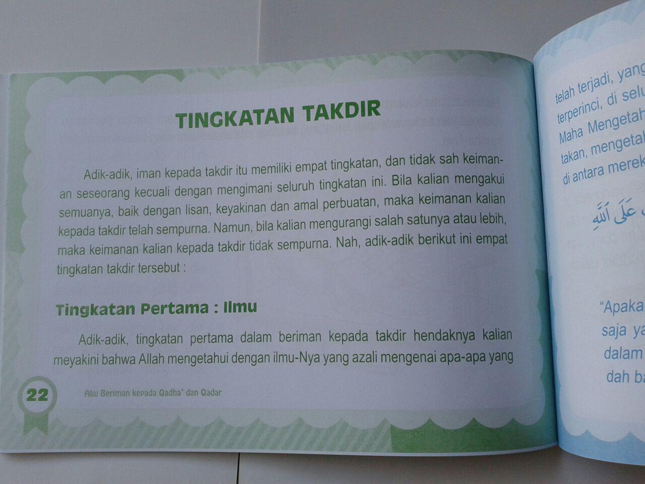 Buku Anak Aku Beriman Kepada Qadha Dan Qadar isi 2