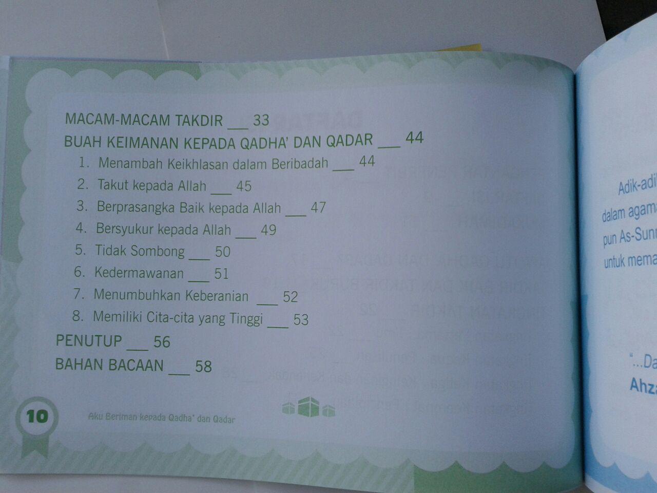 Buku Anak Aku Beriman Kepada Qadha Dan Qadar isi 4