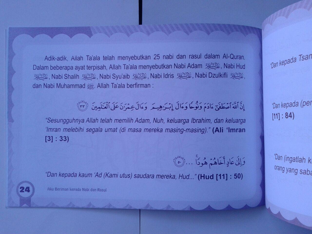 Buku Anak Aku Beriman Kepada Rasul isi 2