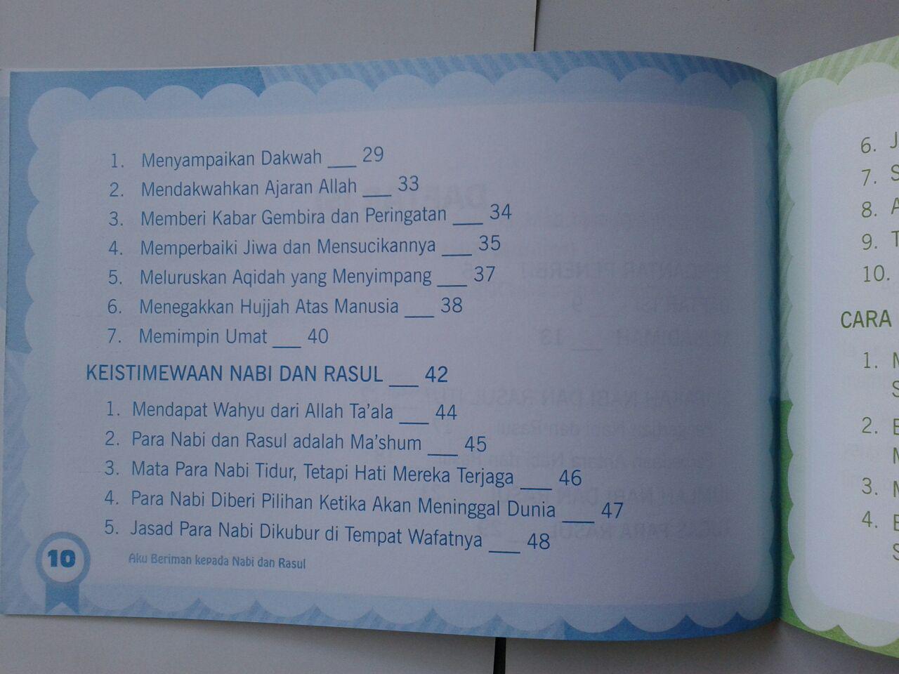 Buku Anak Aku Beriman Kepada Rasul isi 4
