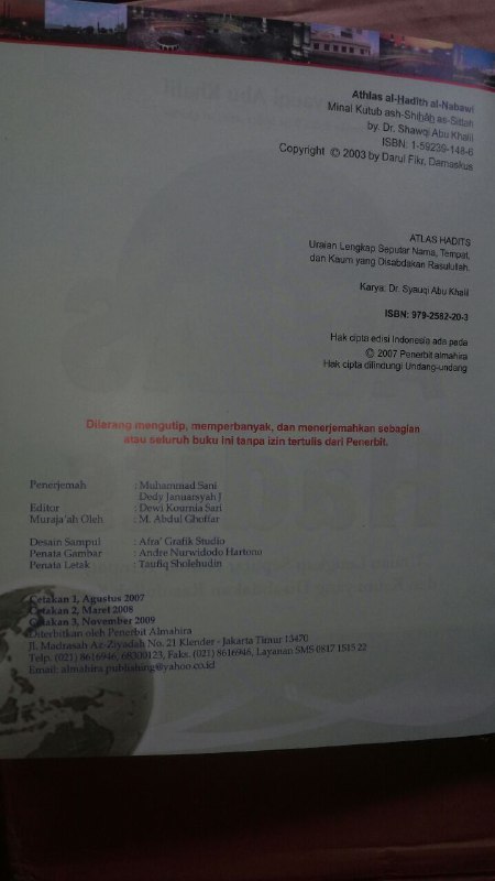Buku Atlas Hadits Uraian Lengkap Yang Disabdakan Nabi isi 6